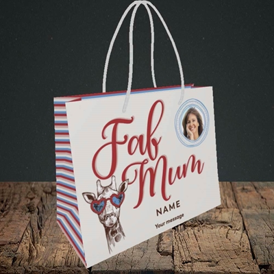 Picture of Fab Mum, Birthday Design, Small Landscape Gift Bag