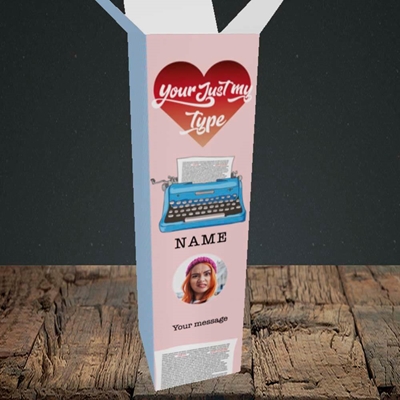 Picture of Just My Type, Valentine's Design, Upright Bottle Box