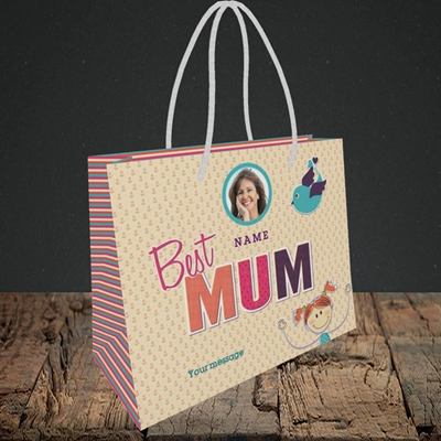 Picture of Best Mum, Small Landscape Gift Bag