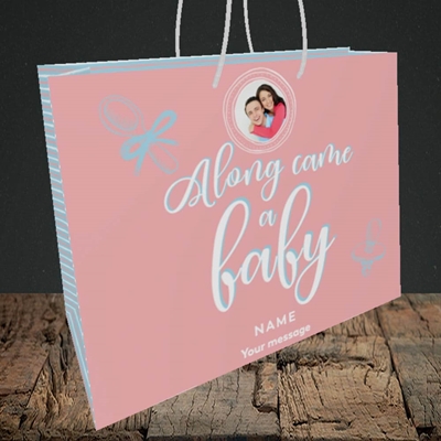 Picture of Along Came A Girl, New Baby Design, Medium Landscape Gift Bag
