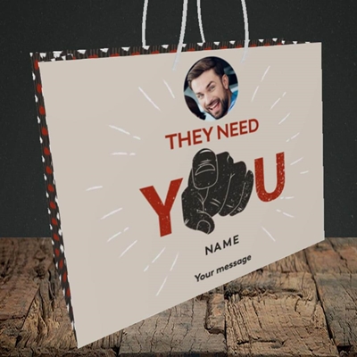 Picture of They Need You, New Job Design, Medium Landscape Gift Bag