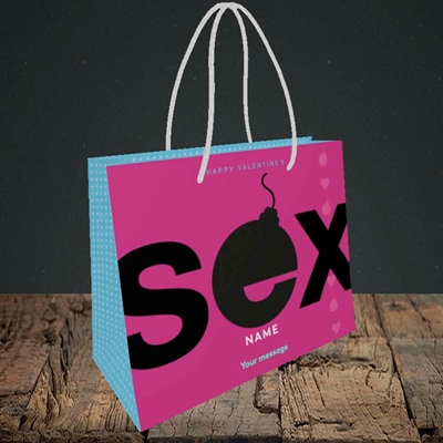 Picture of Sex Bomb - Pink(Without Photo), Valentine's Design, Small Landscape Gift Bag