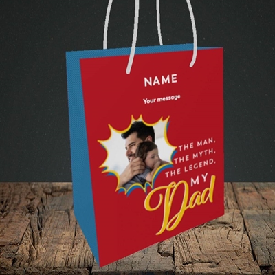 Picture of Man, Myth, Legend, Father's Day Design, Small Portrait Gift Bag
