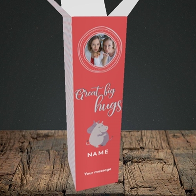 Picture of Big Hugs, Thinking of You Design, Upright Bottle Box