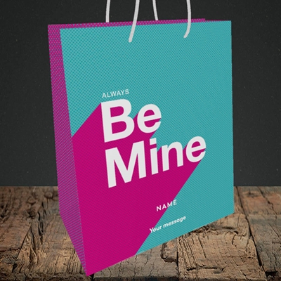 Picture of Always be Mine (type) (Without Photo), Valentine's Design, Medium Portrait Gift Bag
