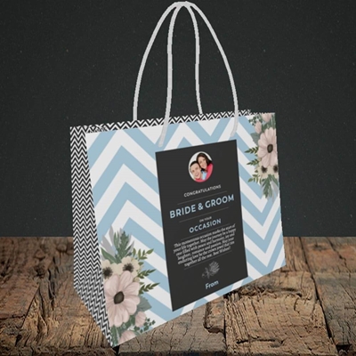 Picture of Zigzag Blue B&G, Wedding Design, Small Landscape Gift Bag
