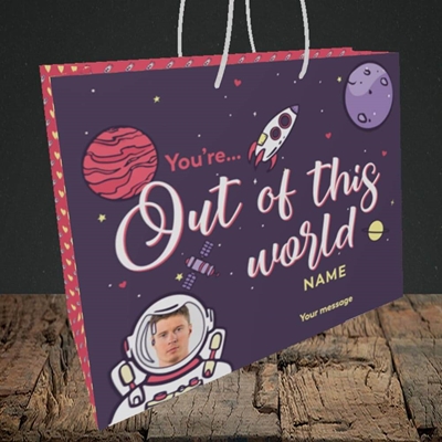 Picture of Out Of This World, Valentine's Design, Medium Landscape Gift Bag