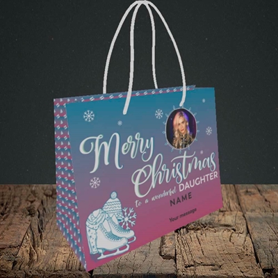 Picture of Wonderful Daughter, Christmas Design, Small Landscape Gift Bag