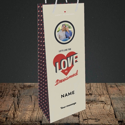 Picture of Let's Live The Love, Valentine's Design, Bottle Bag