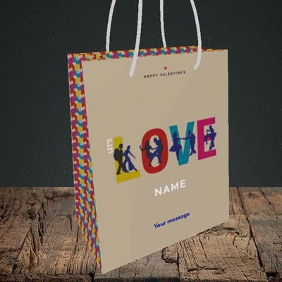 Picture of Let's Love Let's Dance(Without Photo), Valentine's Design, Small Portrait Gift Bag