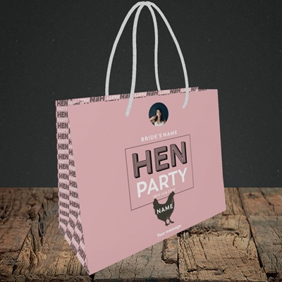 Picture of Hen Party Party Party - Peachy Pink, Wedding Design, Small Landscape Gift Bag
