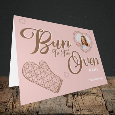 Picture of Bun In The Oven, Pregnancy Design, Landscape Greetings Card