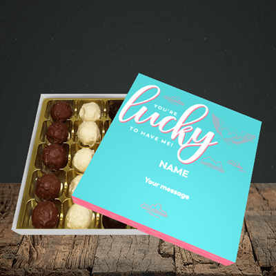 Picture of Lucky To Have Me, (Without Photo) Valentine Design, Choc 25