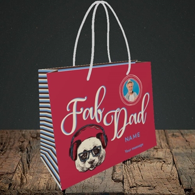 Picture of Fab Dad, Birthday Design, Small Landscape Gift Bag