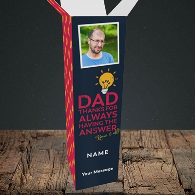 Picture of Know It All, Father's Day Design, Upright Bottle Box
