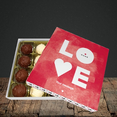 Picture of Love Type (Stacked) (Without Photo), Valentine Design, Choc 16