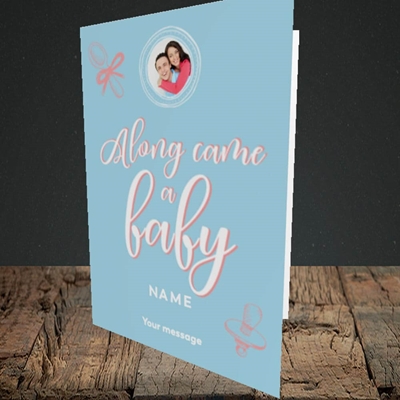 Picture of Along Came A Boy, New Baby Design, Portrait Greetings Card