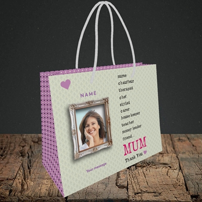 Picture of Mum, Thank you, Small Landscape Gift Bag