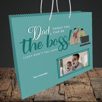 Picture of The Boss, Father's Day Design, Medium Landscape Gift Bag