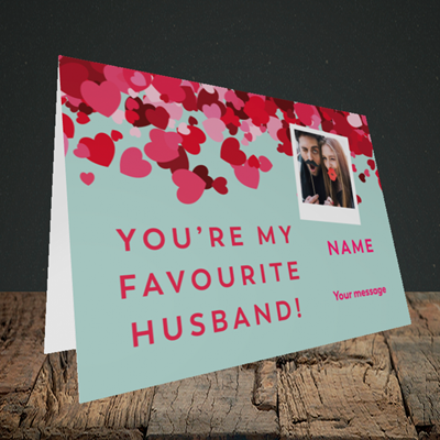 Picture of Favourite Husband, Valentine's Design, Landscape Greetings Card
