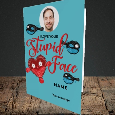 Picture of Stupid Face, Valentine's Design, Portrait Greetings Card