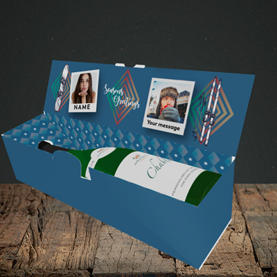 Picture of Ski Polaroid, Christmas Design, Lay-down Bottle Box