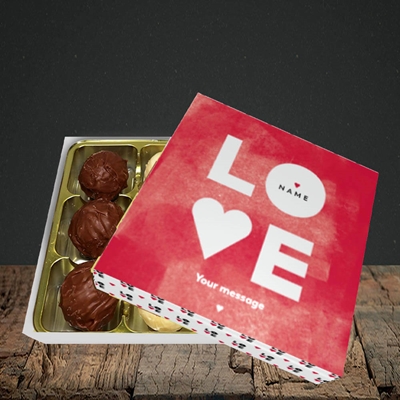 Picture of Love Type (stacked) (Without Photo), Valentine Design, Choc 9