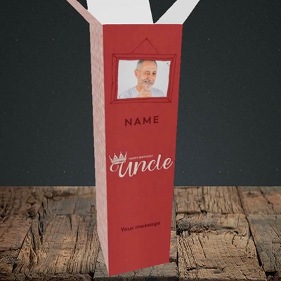 Picture of Uncle (Crown), Birthday Design, Upright Bottle Box