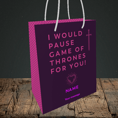 Picture of Game Of Thrones, (Without Photo) Valentine's Design, Small Portrait Gift Bag