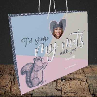 Picture of Share My Nuts, Valentine's Design, Medium Landscape Gift Bag