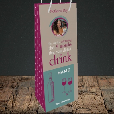 Picture of Didn't Drink, Mother's Day Design, Bottle Bag