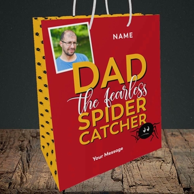 Picture of Spider Catcher, Father's Day Design, Medium Portrait Gift Bag