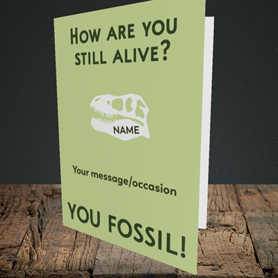 Picture of Fossil, (Without Photo) Birthday Design, Portrait Greetings Card