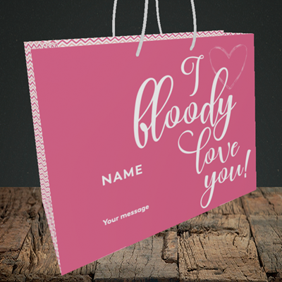 Picture of I Bloody Love You(Without Photo), Valentine's Design, Medium Landscape Gift Bag