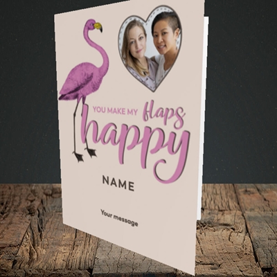 Picture of Happy Flaps, Valentine's Design, Portrait Greetings Card