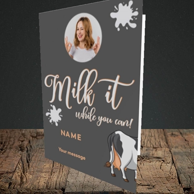 Picture of Milk It, Get Well Soon Design, Portrait Greetings Card