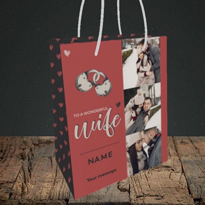 Picture of Wonderful Wife, Valentine's Design, Small Portrait Gift Bag