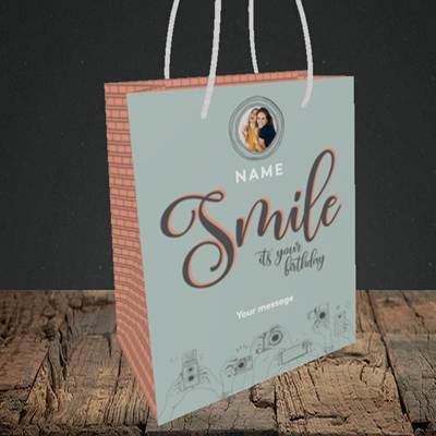 Picture of Camera Smile, Birthday Design, Small portrait Gift Bag