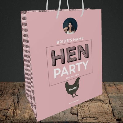 Picture of Hen Party Party Party - Peachy Pink, Wedding Design, Medium Portrait Gift Bag