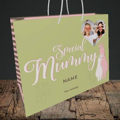 Picture of Mummy Lama, Mother's Day Design, Medium Landscape Gift Bag