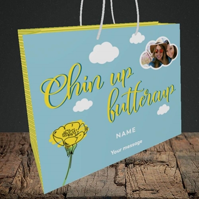 Picture of Chin Up, Thinking of You Design, Medium Landscape Gift Bag