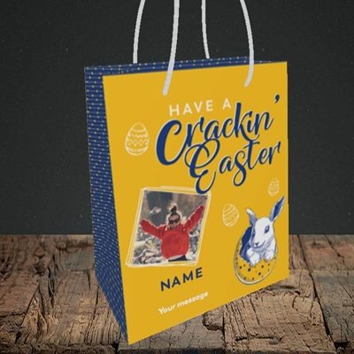 Picture of Crackin' Easter, Easter Design, Small Portrait Gift Bag