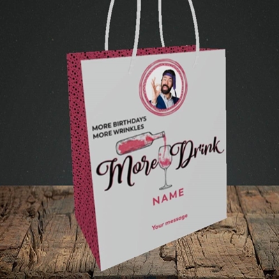 Picture of More Drink, Birthday Design, Small portrait Gift Bag