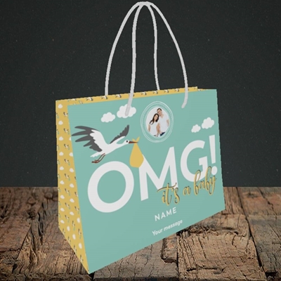 Picture of OMG! It's a Baby, New Baby Design, Small Landscape Gift Bag
