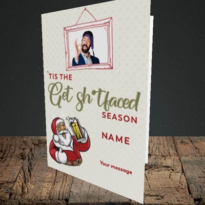 Picture of Tis Sh*tfaced Season, Christmas Design, Portrait Greetings Card