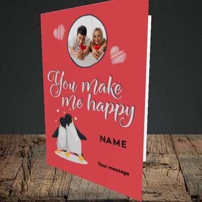 Picture of Make Me Happy, Valentine's Design, Portrait Greetings Card