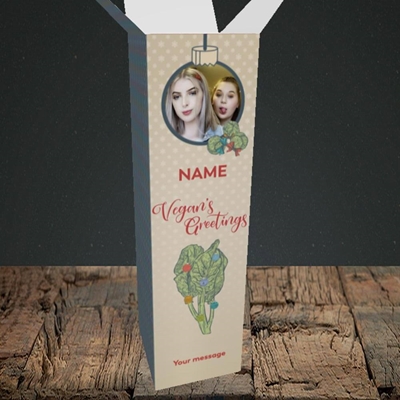 Picture of Vegan's Greetings, Christmas Design, Upright Bottle Box