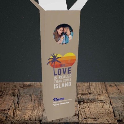 Picture of Our Love Is Realer, Valentine's Design, Upright Bottle Box