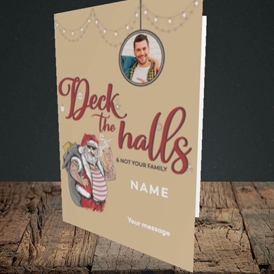 Picture of Deck The Halls, Christmas Design, Portrait Greetings Card