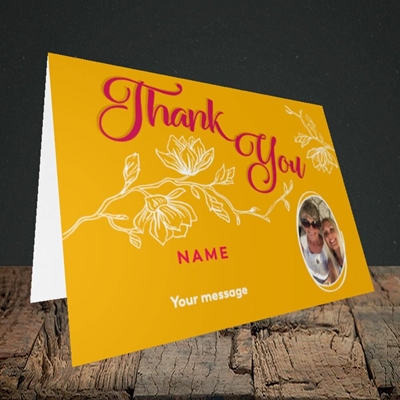 Picture of Flowers, Thank You Design, Landscape Greetings Card
